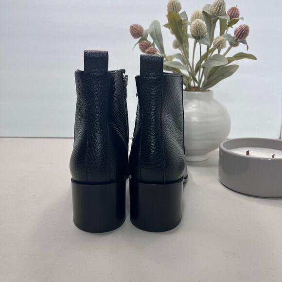 Everlane The Boss Boot Pebbled Leather Black Chunky Heel Pointed Toe Women 8 - Picture 4 of 10